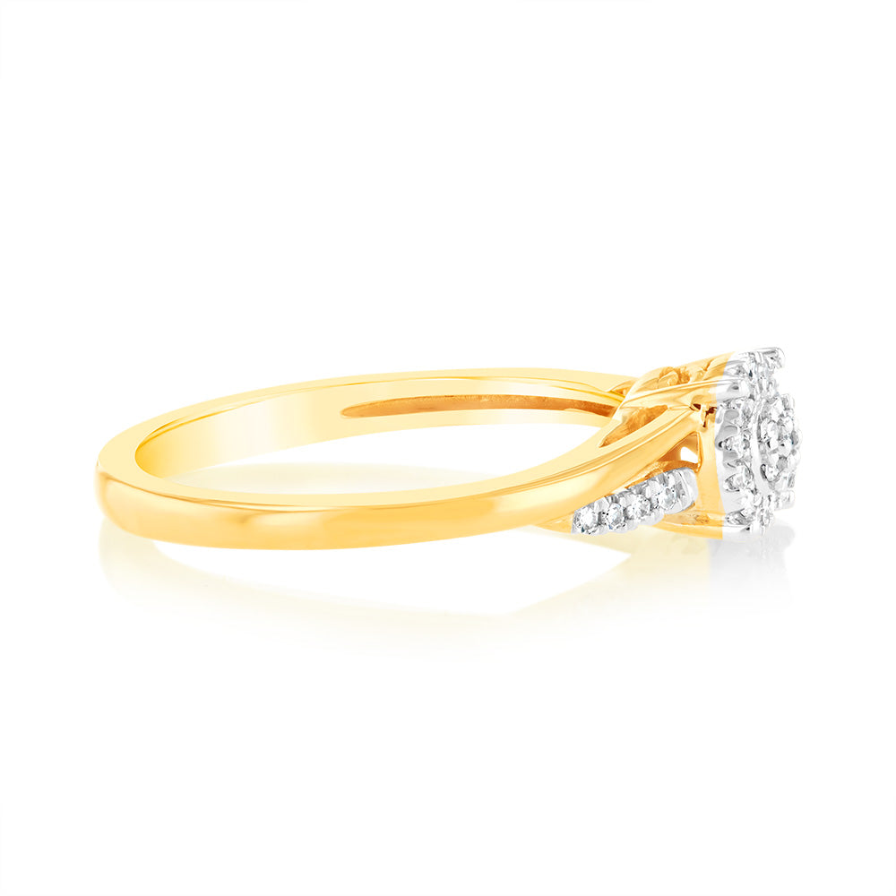 Luminesce Lab Grown 0.10ct Diamond Ring in 9ct Yellow Gold