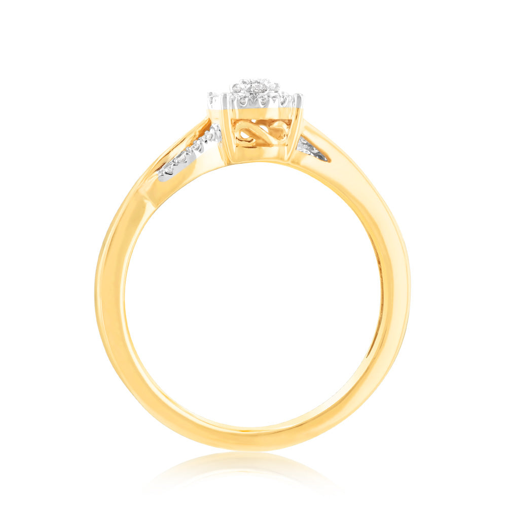 Luminesce Lab Grown 0.10ct Diamond Ring in 9ct Yellow Gold