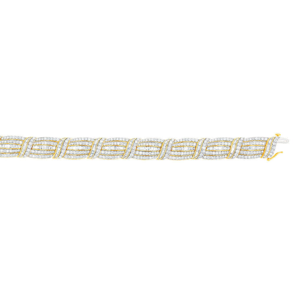 Luminesce Lab Grown 10.15Carat Brilliant Cut Diamond Bracelet In 9ct Yellow Gold