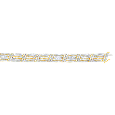 Luminesce Lab Grown 10.10 Carat Brilliant Cut Diamond Bracelet In 9ct Yellow Gold