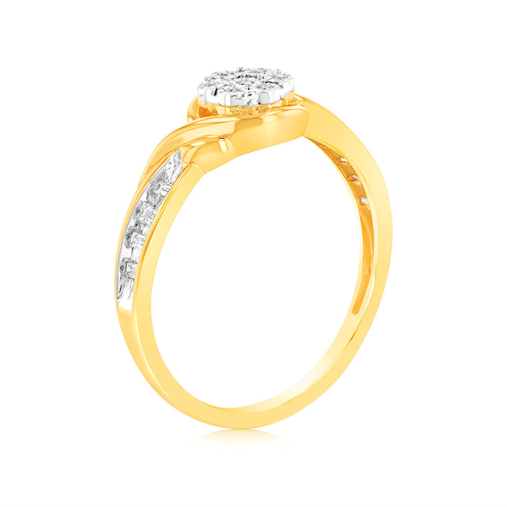 Luminesce Lab Grown 05-09Pts Diamond Ring in 9ct Yellow Gold