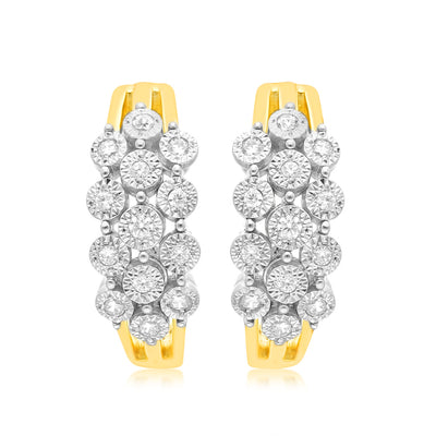 Luminesce Lab Grown 0.15Ct Diamond Hoop Earring in 9ct Yellow Gold