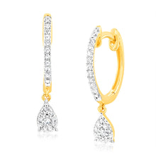 Load image into Gallery viewer, Luminesce Lab Grown 0.15Ct Diamond Drop earring in 9ct Yellow Gold