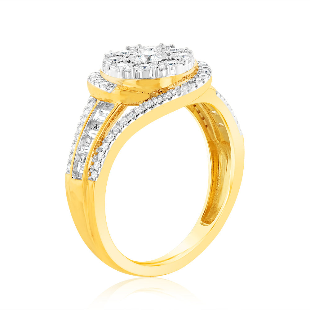 Luminesce Lab Grown 1/2Carat Diamond Ring in 9ct Yellow Gold