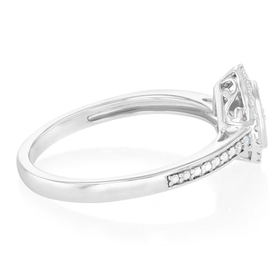 Luminesce Lab Grown Pear Shaper 0.17Ct Diamond Ring in Sterling Silver