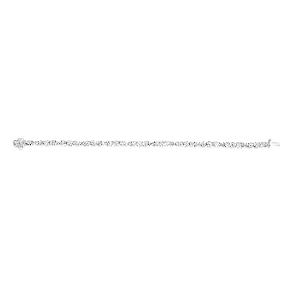 Luminesce Lab Grown Sterling Silver Tennis 0.04 Carat Diamond Bracelet