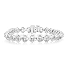 Load image into Gallery viewer, Luminesce Lab Grown Flower Shaped 1/5 Carat Diamond Bracelet in Sterling Silver