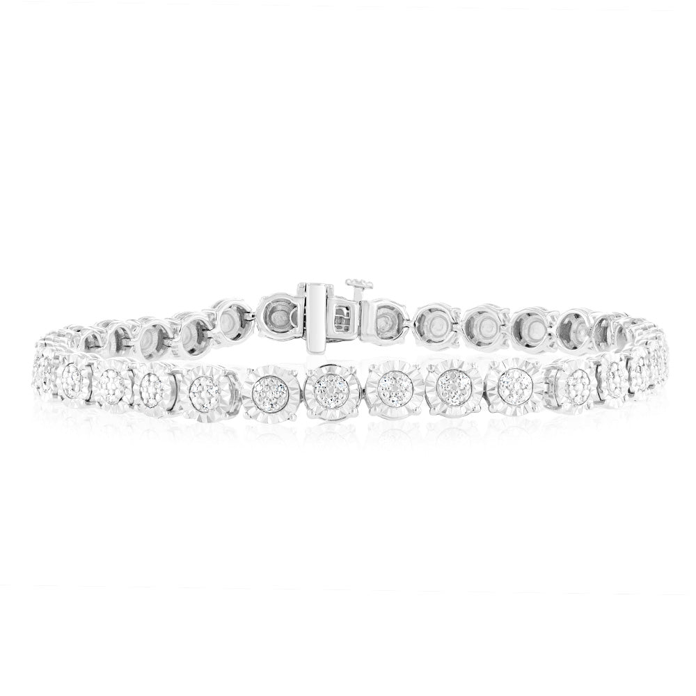 Luminesce Lab Grown 0.22Ct Diamond & Silver Bracelet