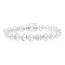 Load image into Gallery viewer, Luminesce Lab Grown Heart Shaped 1/6 Carat Diamond in Sterling Silver Bracelet