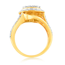 Load image into Gallery viewer, 1Carat Luminesce Lab Grown 93Brilliant cut &amp; 44Tappered cut Diamonds in 9ct Yellow gold