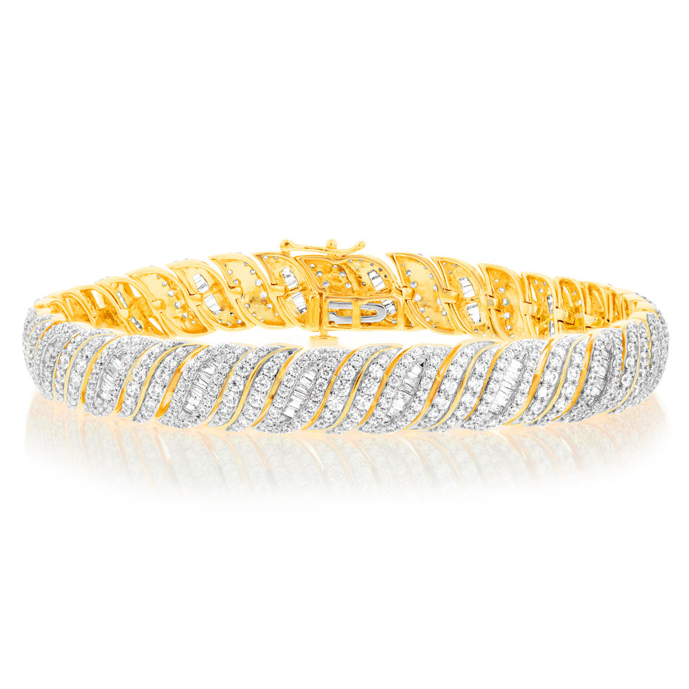 Luminesce Lab Grown 5 Carat Diamond Bracelet in 9ct Yellow Gold