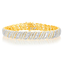 Load image into Gallery viewer, Luminesce Lab Grown 5 Carat Diamond Bracelet in 9ct Yellow Gold