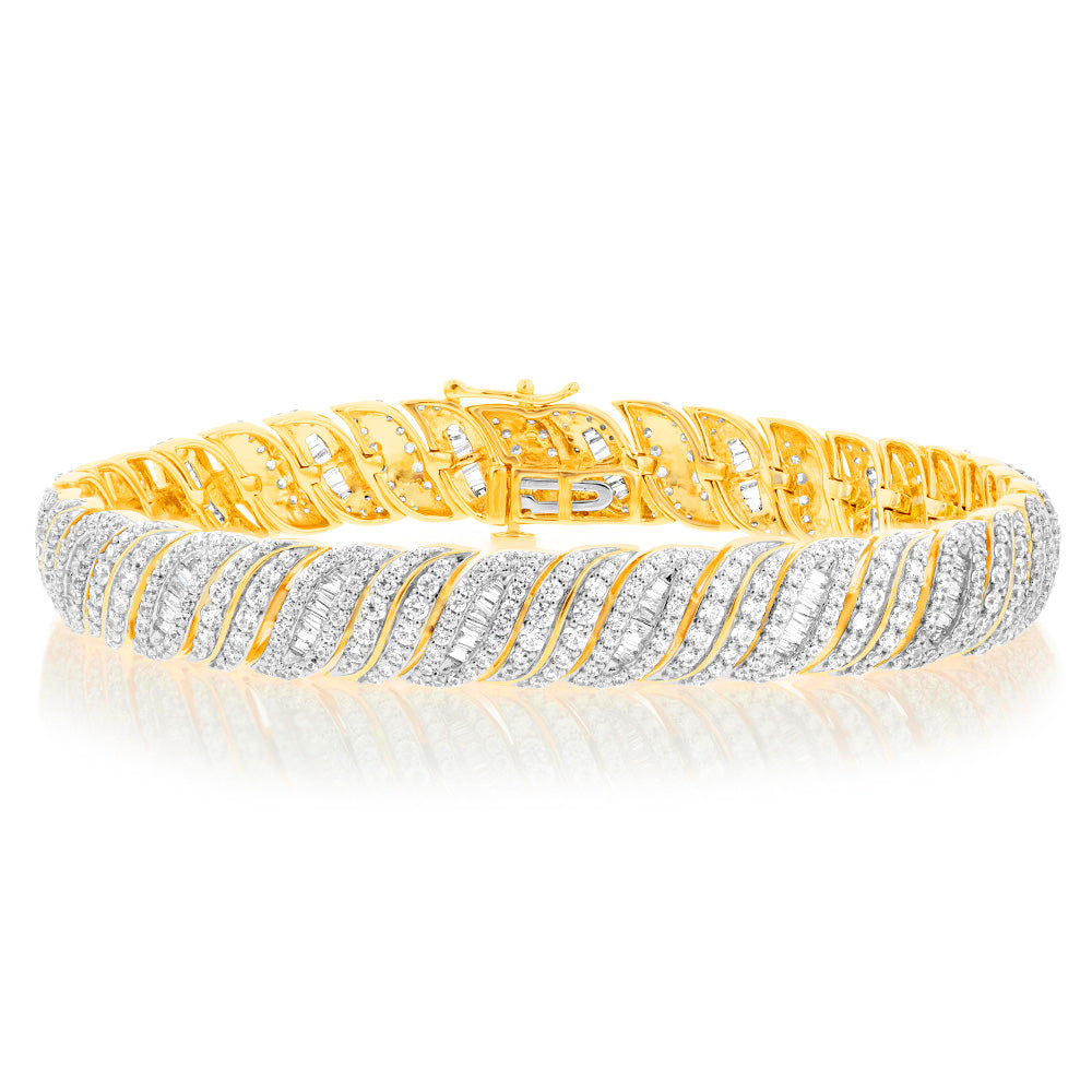 5 Carat Luminesce Lab Grown Diamond Bracelet in 9ct Yellow Gold