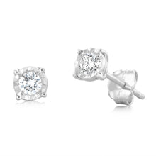 Load image into Gallery viewer, Luminesce Lab Grown 1/5 Carat Diamond Stud Earrings In Sterling Silver