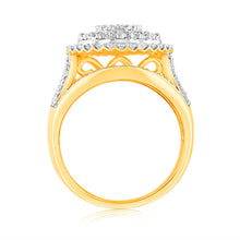 Load image into Gallery viewer, Luminesce Lab Grown 1Carat Cluster Pear Shaped Diamond Engagement Ring in 9ct Yellow Gold