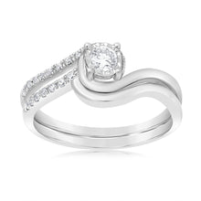 Load image into Gallery viewer, Luminesce Lab Grown 1/4 Carat Diamond Bridal Set Ring in 9ct White Gold