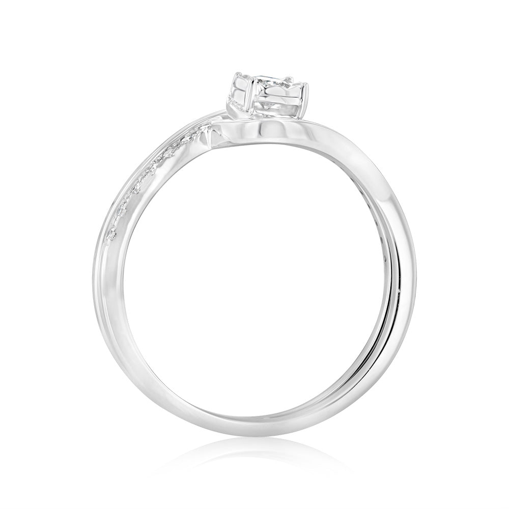 Luminesce Lab Grown 1/4 Carat Diamond Bridal Set Ring in 9ct White Gold