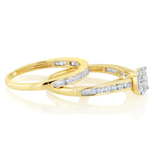 Load image into Gallery viewer, Luminesce Lab Grown 9ct Yellow Gold Bridal Set in 1 Carat Diamond
