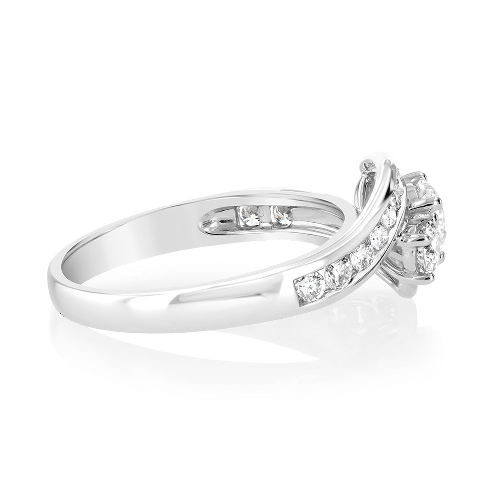 Luminesce Lab Grown 1Carat Solitaire Fancy Diamond Ring in 9ct White Gold