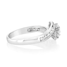 Load image into Gallery viewer, Luminesce Lab Grown 1Carat Solitaire Fancy Diamond Ring in 9ct White Gold