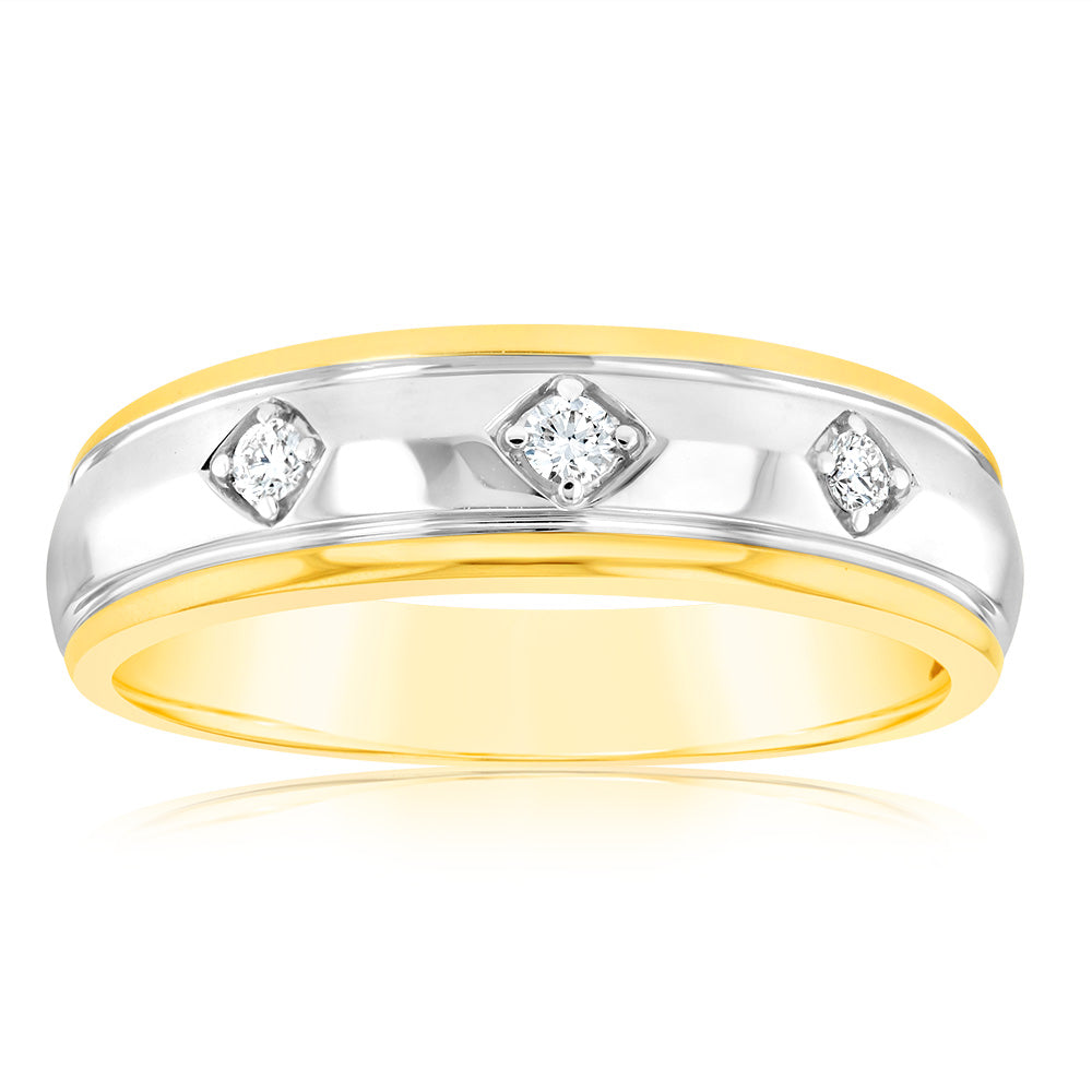 Luminesce Lab Grown 1/10 Carat Ring in 9ct Yellow & White Gold