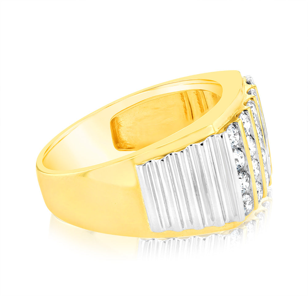 Luminesce Lab Grown 1.25 Carat Ring in 9ct Yellow White Gold