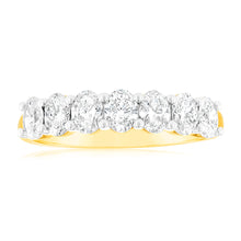 Load image into Gallery viewer, Luminesce Lab Grown 1 Carat Oval Diamond Eternity Ring in 18ct Yellow Gold