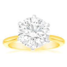 Load image into Gallery viewer, Luminesce Lab Grown 4Carat Certified Diamond Solitaire Ring in 18ct Yellow Gold