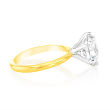 Load image into Gallery viewer, Luminesce Lab Grown 4Carat Certified Diamond Solitaire Ring in 18ct Yellow Gold