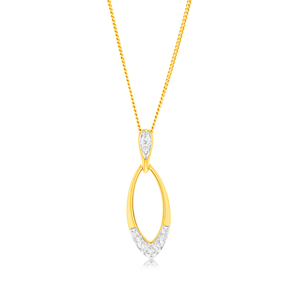 Luminesce Lab Grown 0.05Ct Diamond Pendant in 9ct Yellow Gold