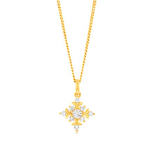 Load image into Gallery viewer, Luminesce Lab Grown 9ct Yellow Gold 1/10 Carat Diamond Snowflake Pendant