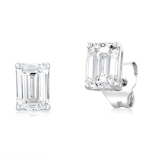 Load image into Gallery viewer, Luminesce Lab Grown Emerald Shaped 1 Carat Diamond Stud Earrings in 14ct White Gold