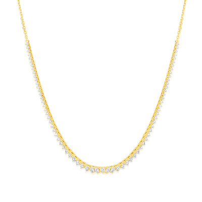 Luminesce Lab Grown 2 Carats Diamond Cable Chain Necklace in 9ct Yellow Gold