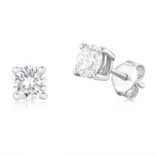 Load image into Gallery viewer, Luminesce Lab Grown 1 Carat Solitaire Diamond Stud Earings in ct Sterling Silver