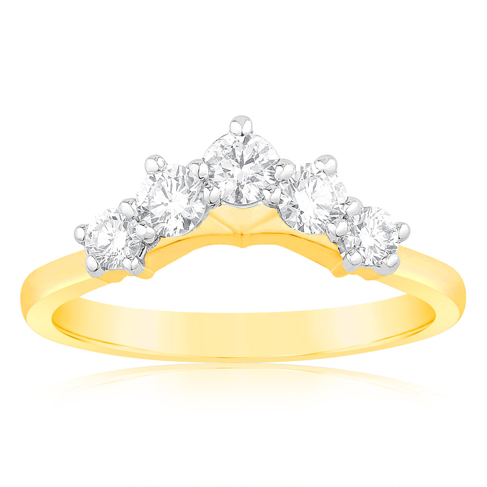 Luminesce Lab Grown 1/2 Carat Eternity Curve Diamond Ring in 18ct Yellow Gold