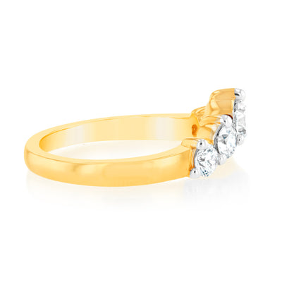 Luminesce Lab Grown 1 Carat Eternity Curve Diamond Ring in 18ct Yellow Gold