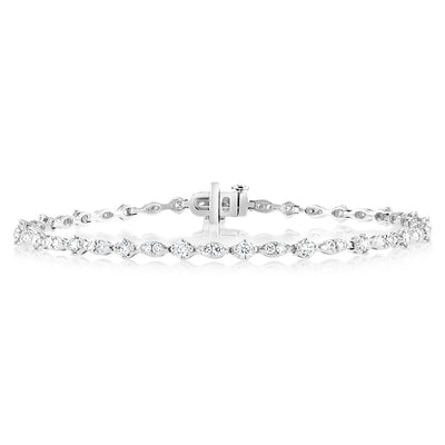 Luminesce Lab Grown 1.5 Carat Diamond Fancy Bracelet in 9ct White Gold