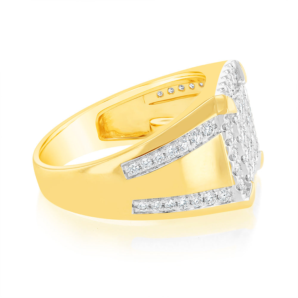 Luminesce Lab Grown 1.25 Carat Gents Diamond Ring in 9ct Yellow Gold