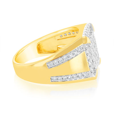 Luminesce Lab Grown 9ct Yellow Gold 1.2 Carat Diamond Gents Ring