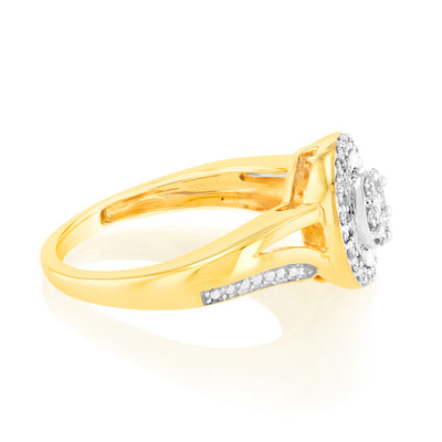 Luminesce Lab Grown 1/4 Carat Diamond Ring in 9ct Yellow Gold