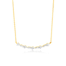 Load image into Gallery viewer, Luminesce Lab Grown 1/5 Carat Diamond Necklace with Round &amp; Baguette Diamonds in 9ct Yellow Gold9 Diamonds