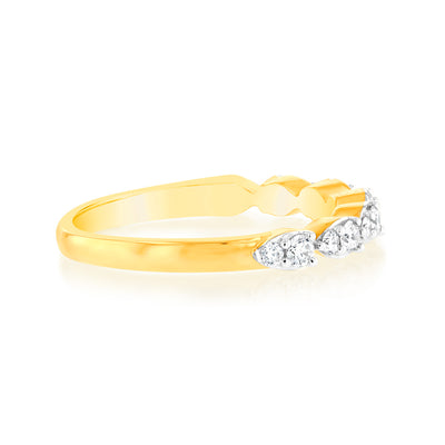Luminesce Lab Grown 9ct Yellow Gold Ring in 14 Diamonds