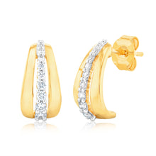 Load image into Gallery viewer, Luminesce lab Grown 1/4 Carat Drop Earrings in 9ct Yellow Gold