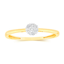 Load image into Gallery viewer, Luminesce Lab Grown 9ct Yellow Gold 1/10 Carat Solitaire Fancy Diamond Ring