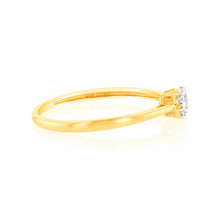 Load image into Gallery viewer, Luminesce Lab Grown 9ct Yellow Gold 1/10 Carat Solitaire Fancy Diamond Ring