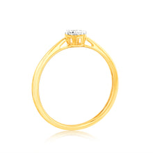 Load image into Gallery viewer, Luminesce Lab Grown 9ct Yellow Gold 1/10 Carat Solitaire Fancy Diamond Ring