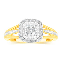 Load image into Gallery viewer, Luminesce Lab Grown 9ct Yellow Gold Ring in 35 diamonds