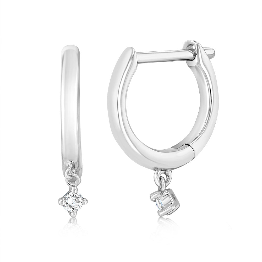 Luminesce Lab Grown 9ct White Gold Earrings in 2 Diamonds