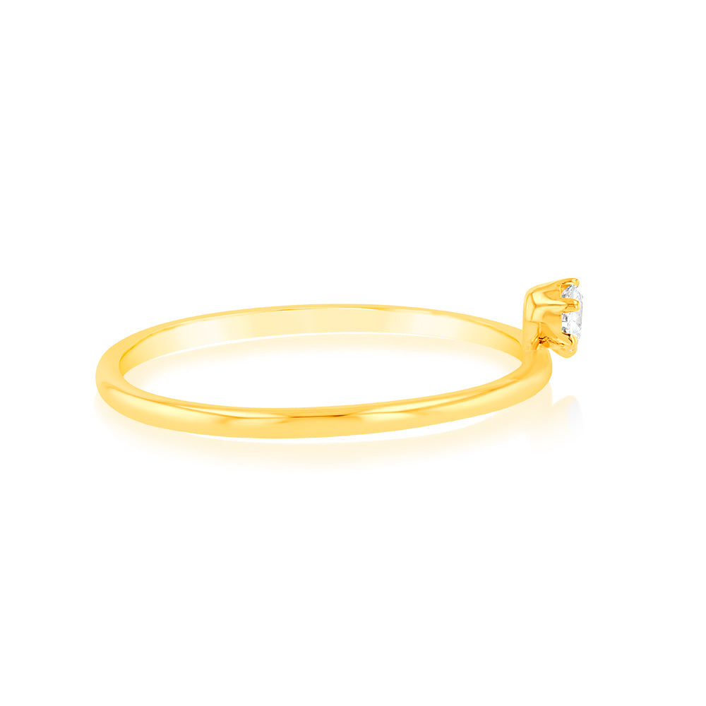 Luminesce Lab Grown 0.05Ct Diamond Ring in 9ct Yellow Gold