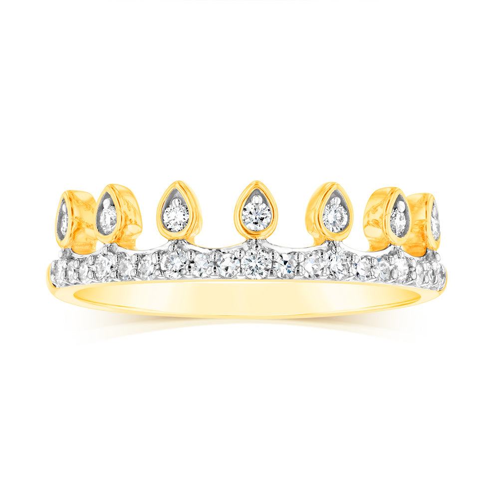 Luminesce Lab Grown 9ct Yellow Gold Ring in 26 Diamonds